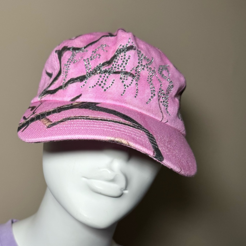Pink Camouflage Rhinestone Baseball Cap - Picture 5 of 8